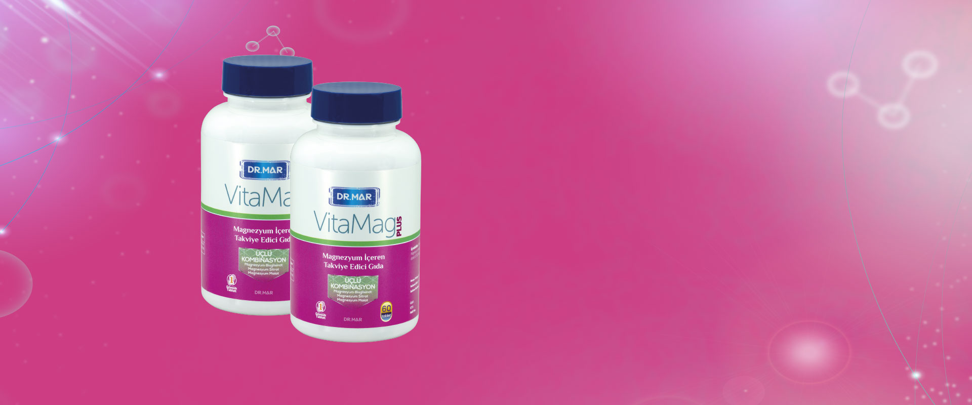 VitaMag Plus, magnezyum ve B6 vitamini içeren takviye edici gıda